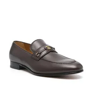 Mens Gucci Jordaan Leather Brown Loafers Interlocking G Uk 7 Gucci Men main image 4